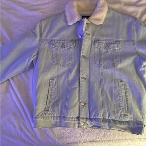 Forever 21 Light Blue Jacket with Cream Collar